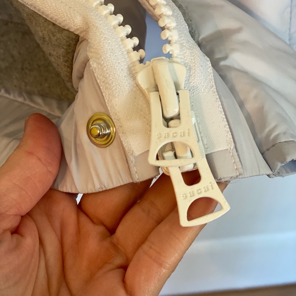 Nike x Sacai Mens down parka puffer jacket white gray Large - Picture 6 of 16